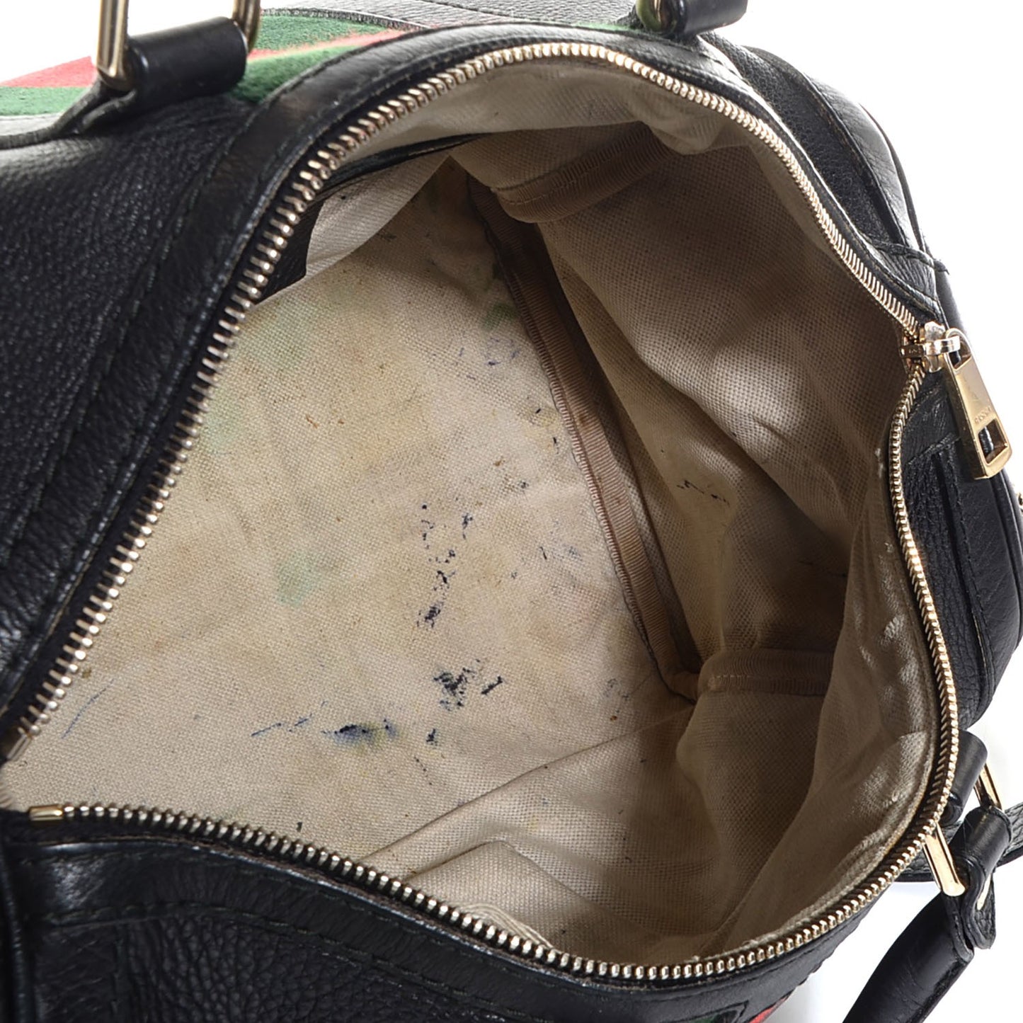 Calfskin Vintage Web Medium Boston Black
