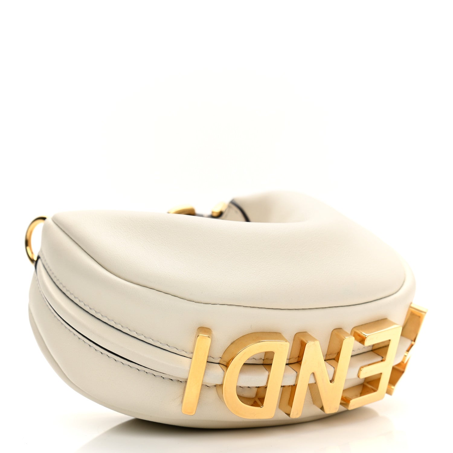 Fendi Vitello Grace Matte Nano Fendigraphy Hobo Charm White Ice 3 of 9