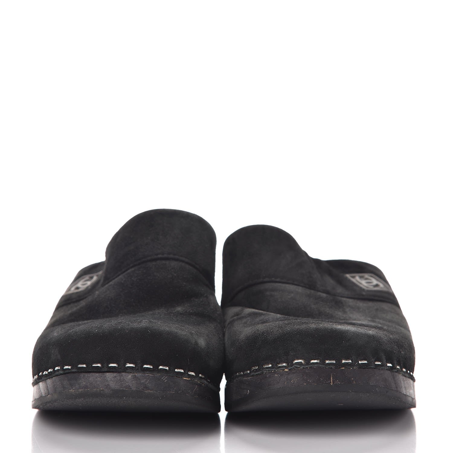 Chanel Suede CC Clogs 38 Black 2 of 10