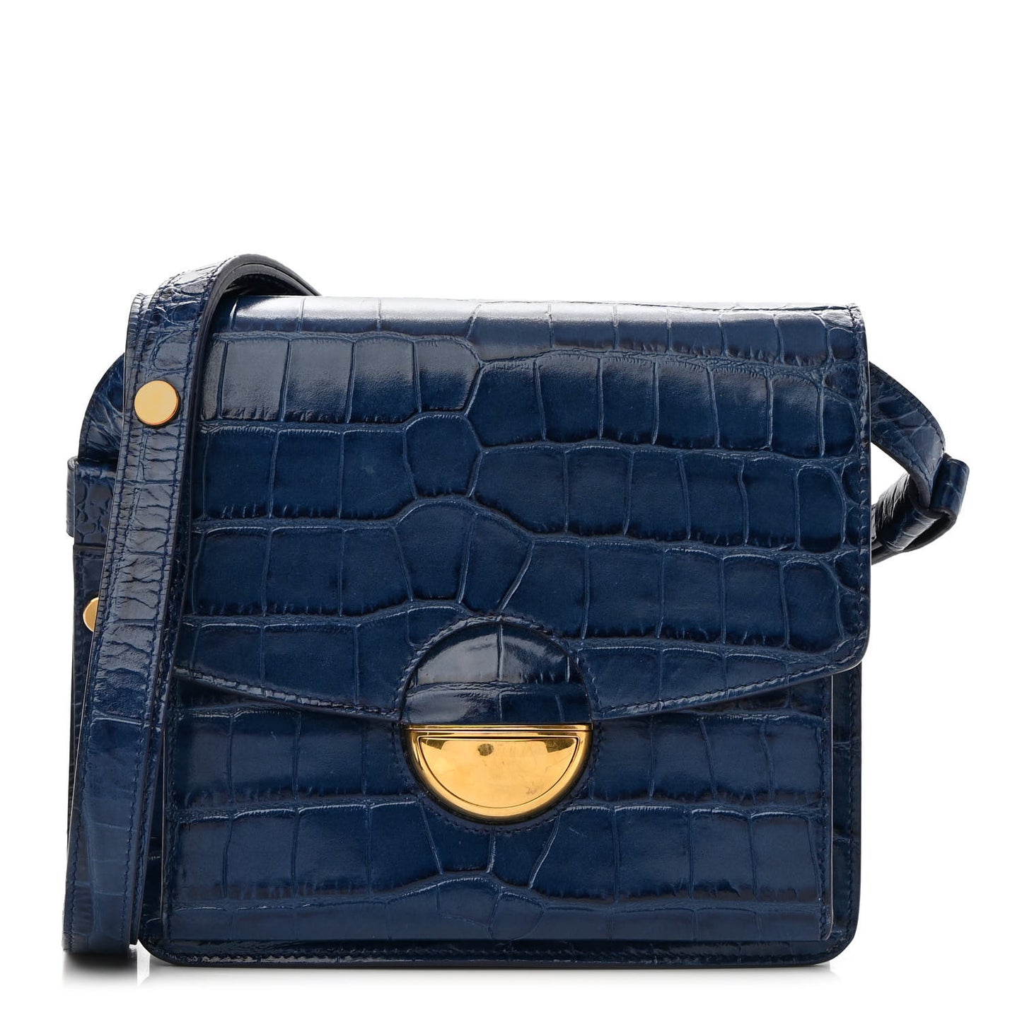 Calfskin Crocodile Embossed Dia Day Bag Blue