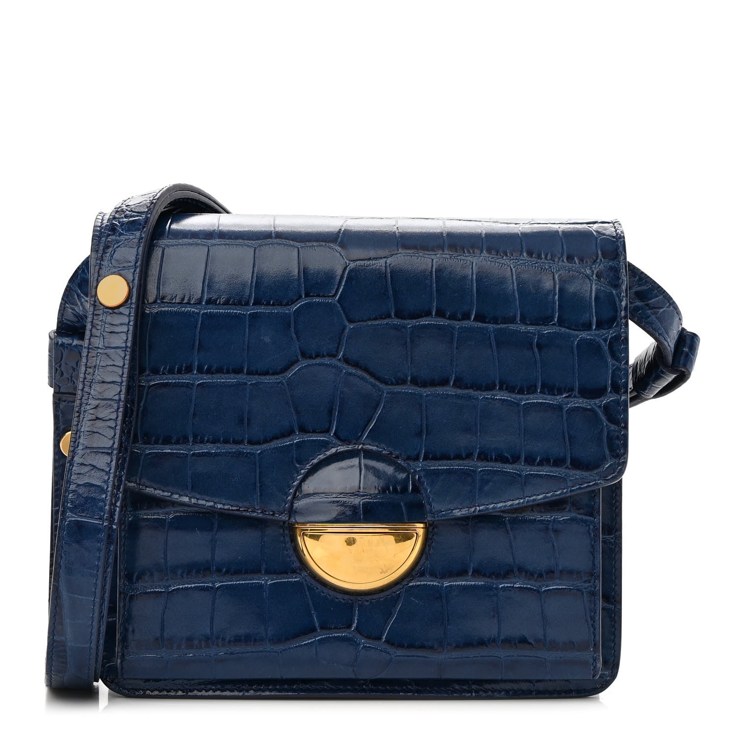 Proenza Schouler Calfskin Crocodile Embossed Dia Day Bag Blue 1 of 7