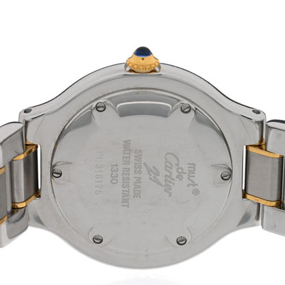 Cartier Stainless Steel 18K Yellow Gold 31mm Must De 21 Quartz Watch 4 of 4