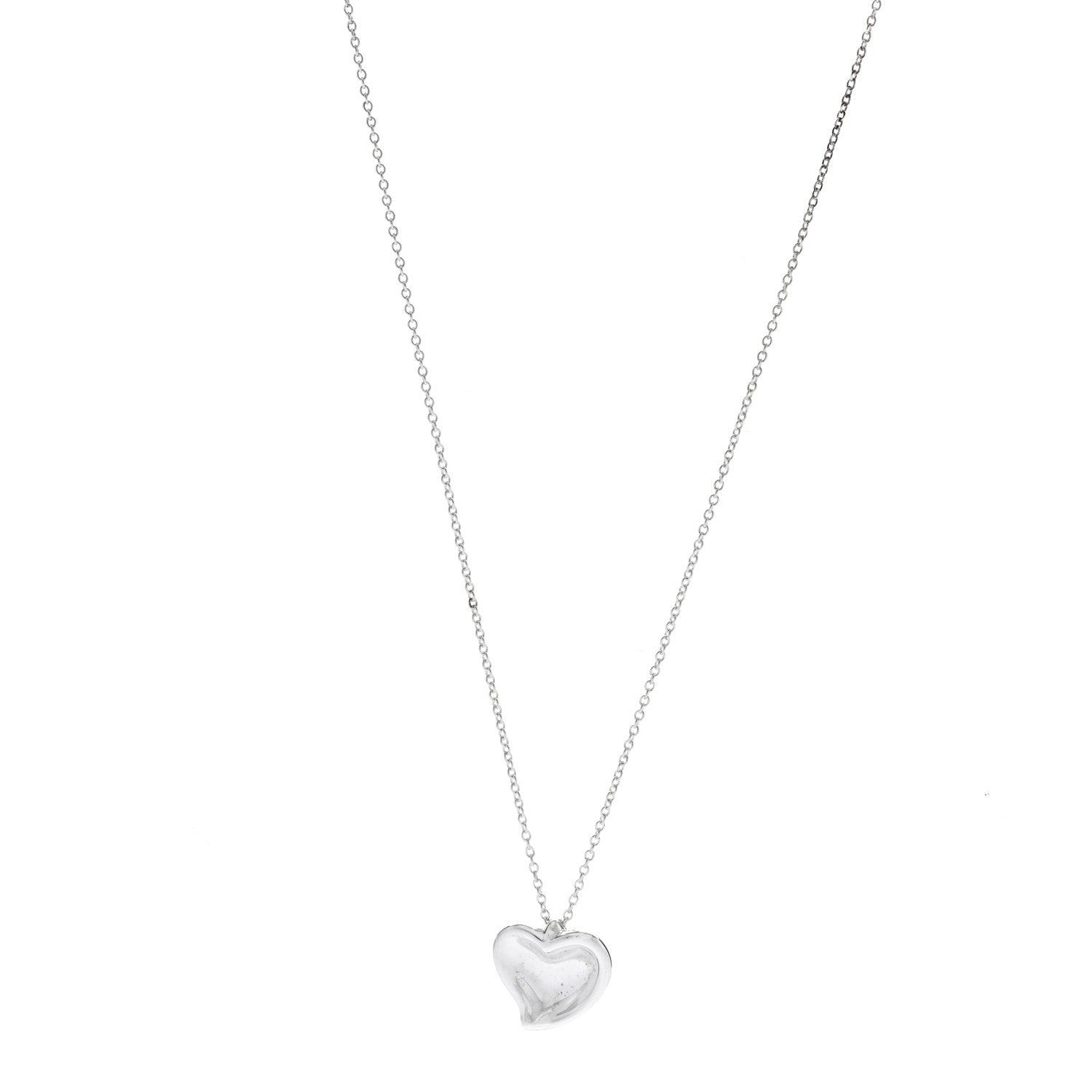 Tiffany Sterling Silver Elsa Peretti Full Heart Pendant Necklace 1 of 4