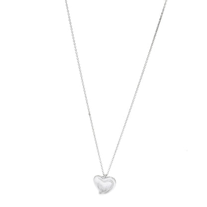 Tiffany Sterling Silver Elsa Peretti Full Heart Pendant Necklace 1 of 4