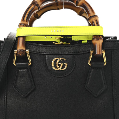 Gucci Wonka Grain Calfskin Mini Diana Tote Bag Black Yellow Fluo 8 of 14