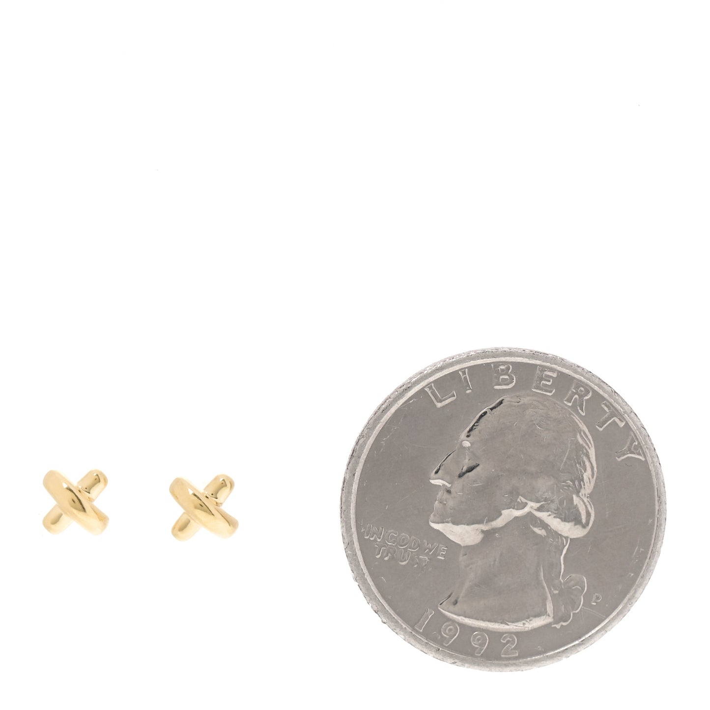 18K Yellow Gold 5mm Cross Stitch Earrings