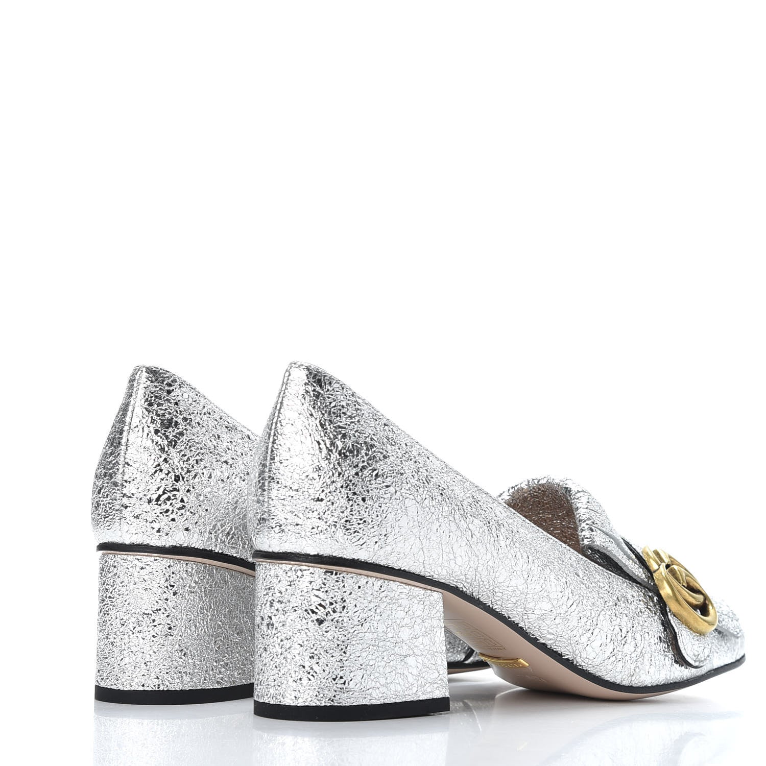 Gucci Galassia GG Marmont Fringe 50mm Loafer Pumps 36.5 Argento 4 of 11