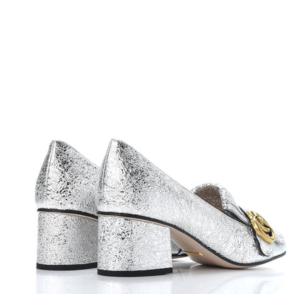 Gucci Galassia GG Marmont Fringe 50mm Loafer Pumps 36.5 Argento 4 of 11