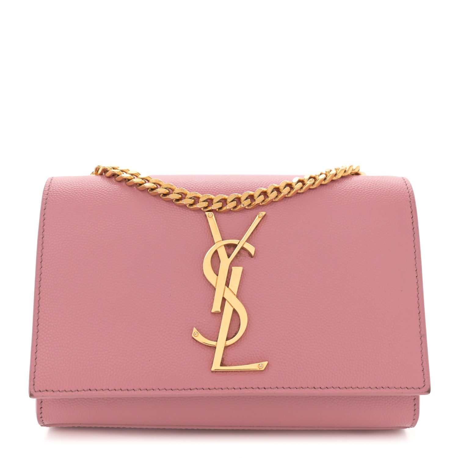Saint Laurent Grain De Poudre Small Monogram Kate Satchel Dark Rose 1 of 12