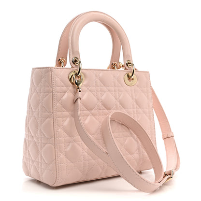 Christian Dior Lambskin Cannage Medium Lady Dior Light Pink 3 of 10