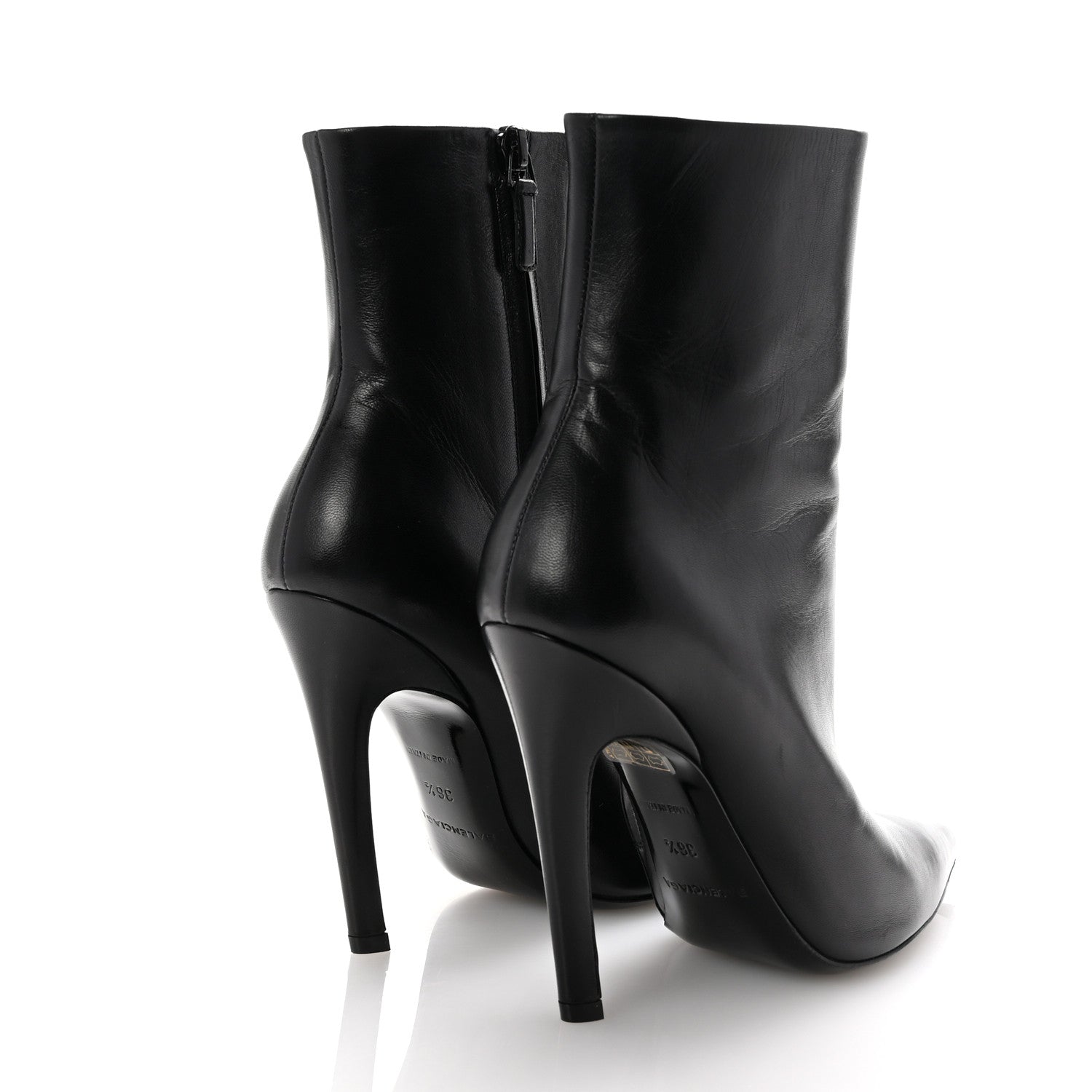 Balenciaga Calfskin Slash Ankle Boots 36.5 Black 5 of 9