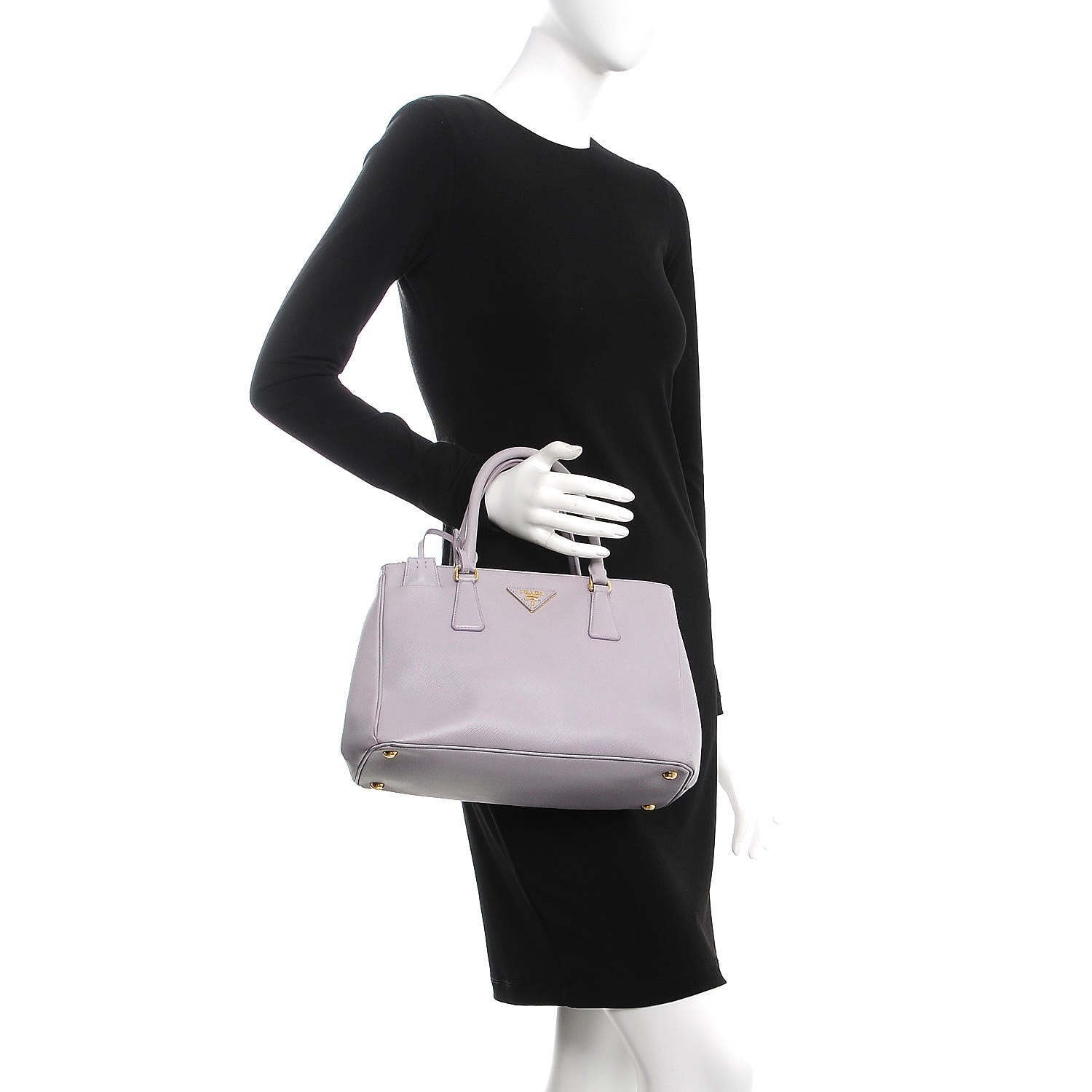 Prada Saffiano Small Galleria Double Zip Tote Glicine 3 of 15