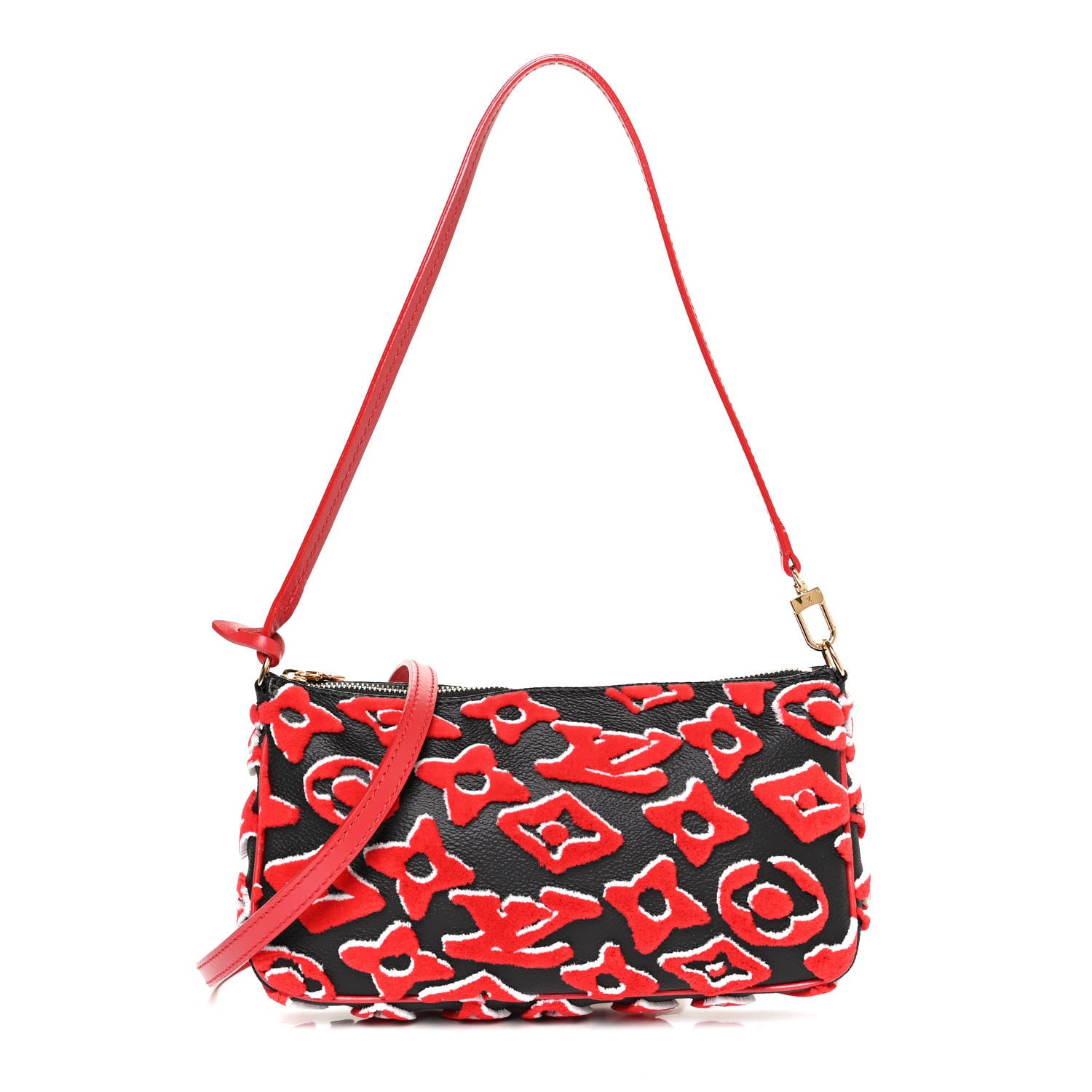 Louis Vuitton X UF Tufted Monogram Pochette Accessories Black Red 1 of 13