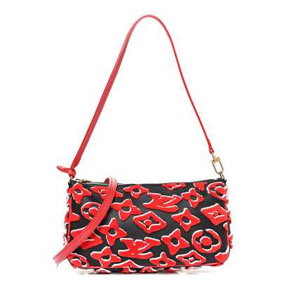Louis Vuitton X UF Tufted Monogram Pochette Accessories Black Red 1 of 13