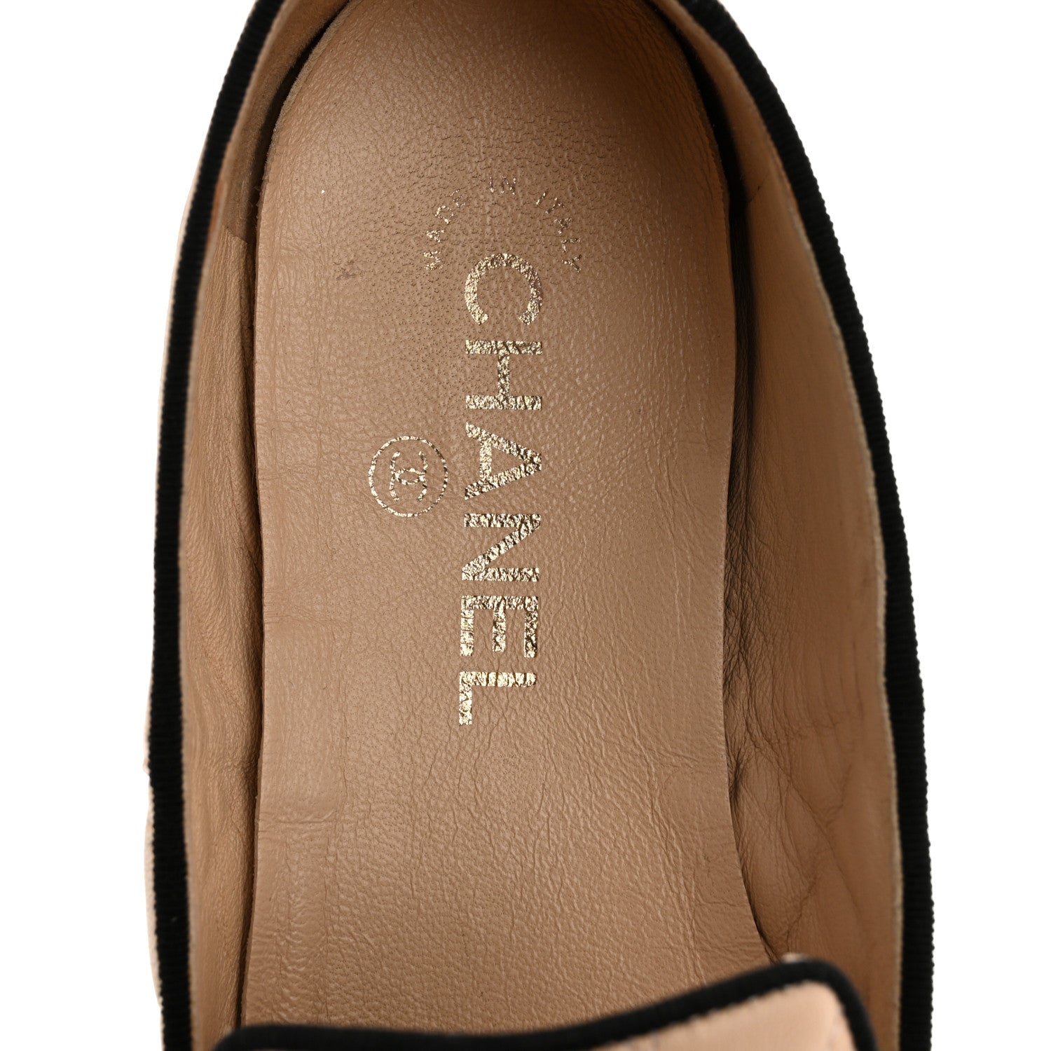 Chanel Lambskin Quilted Cap Toe Slipper With Pouch 39 Beige Black 7 of 12