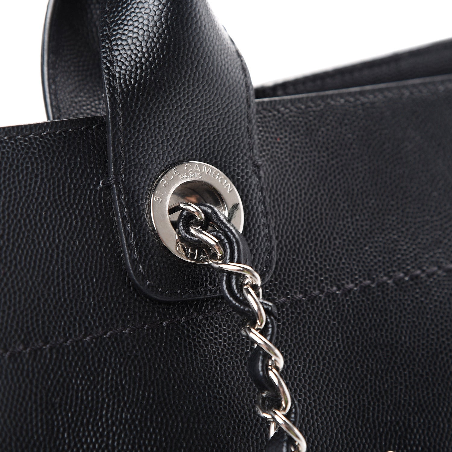 Chanel Caviar Medium Studded Deauville Tote Black 14 of 15