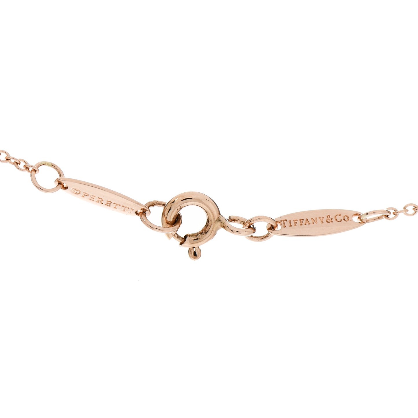 18K Rose Gold 11mm Elsa Peretti Open Heart Pendant Necklace