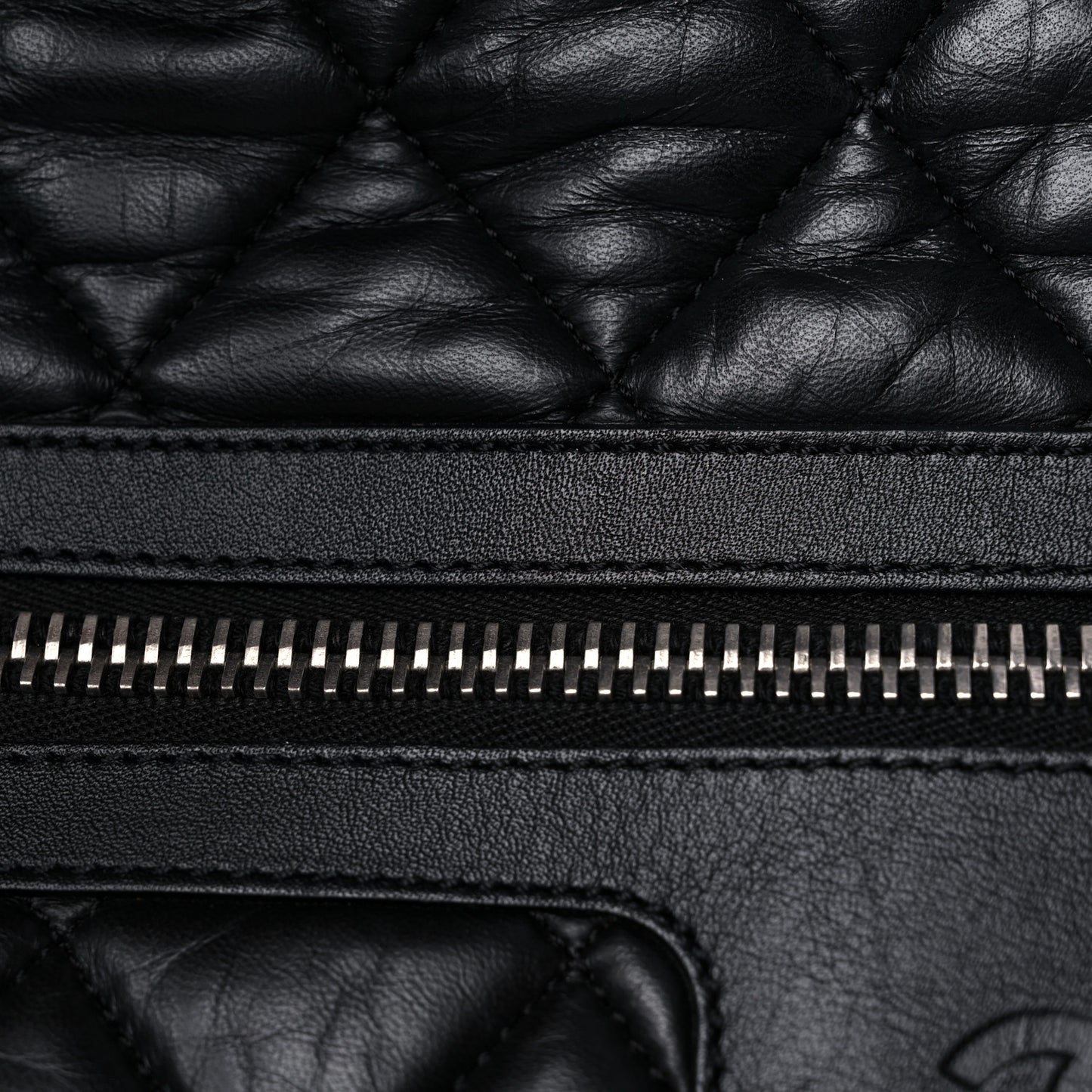 Lambskin Quilted Large Coco Cocoon Tote Black