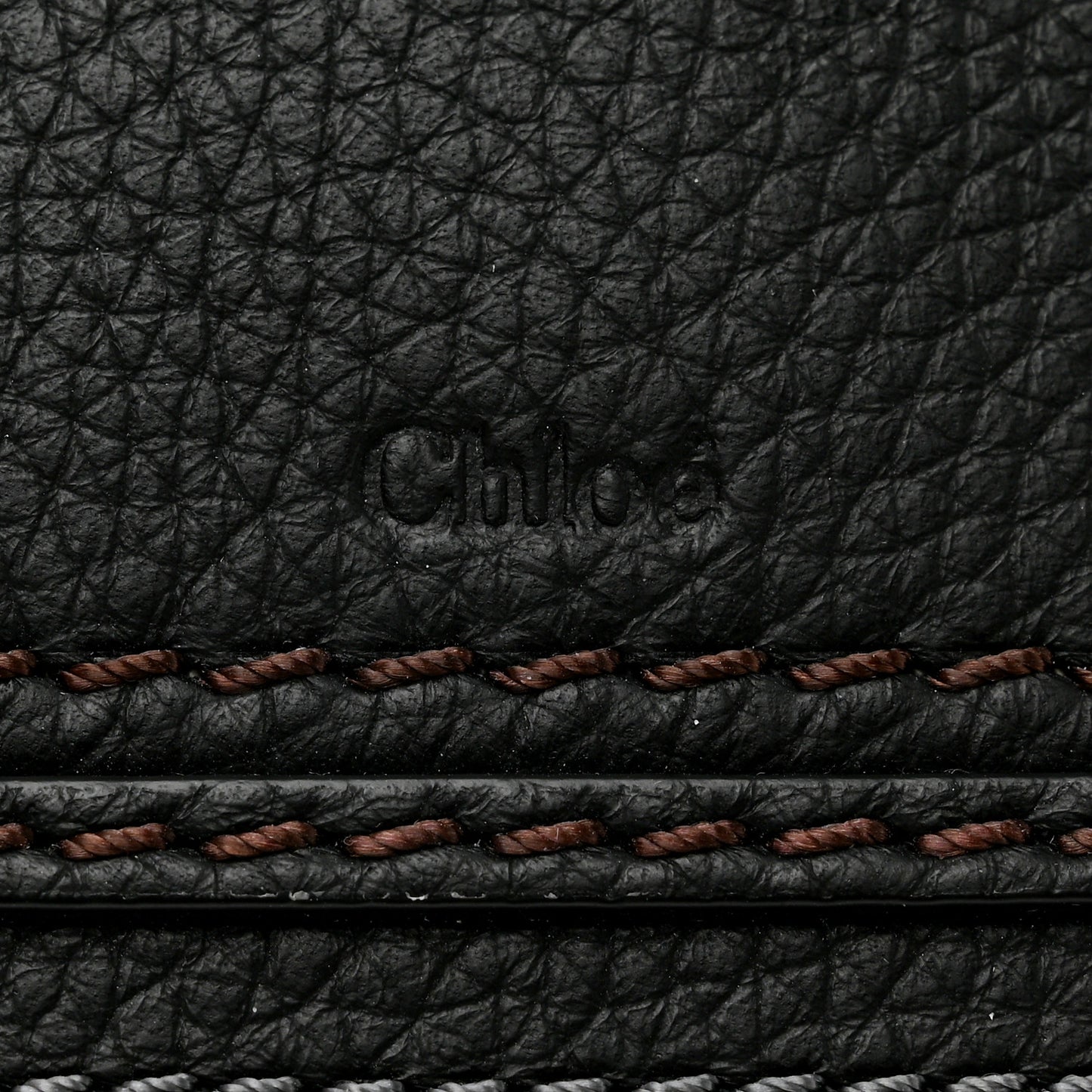 Grained Calfskin Medium Marcie Zip Card Holder Black