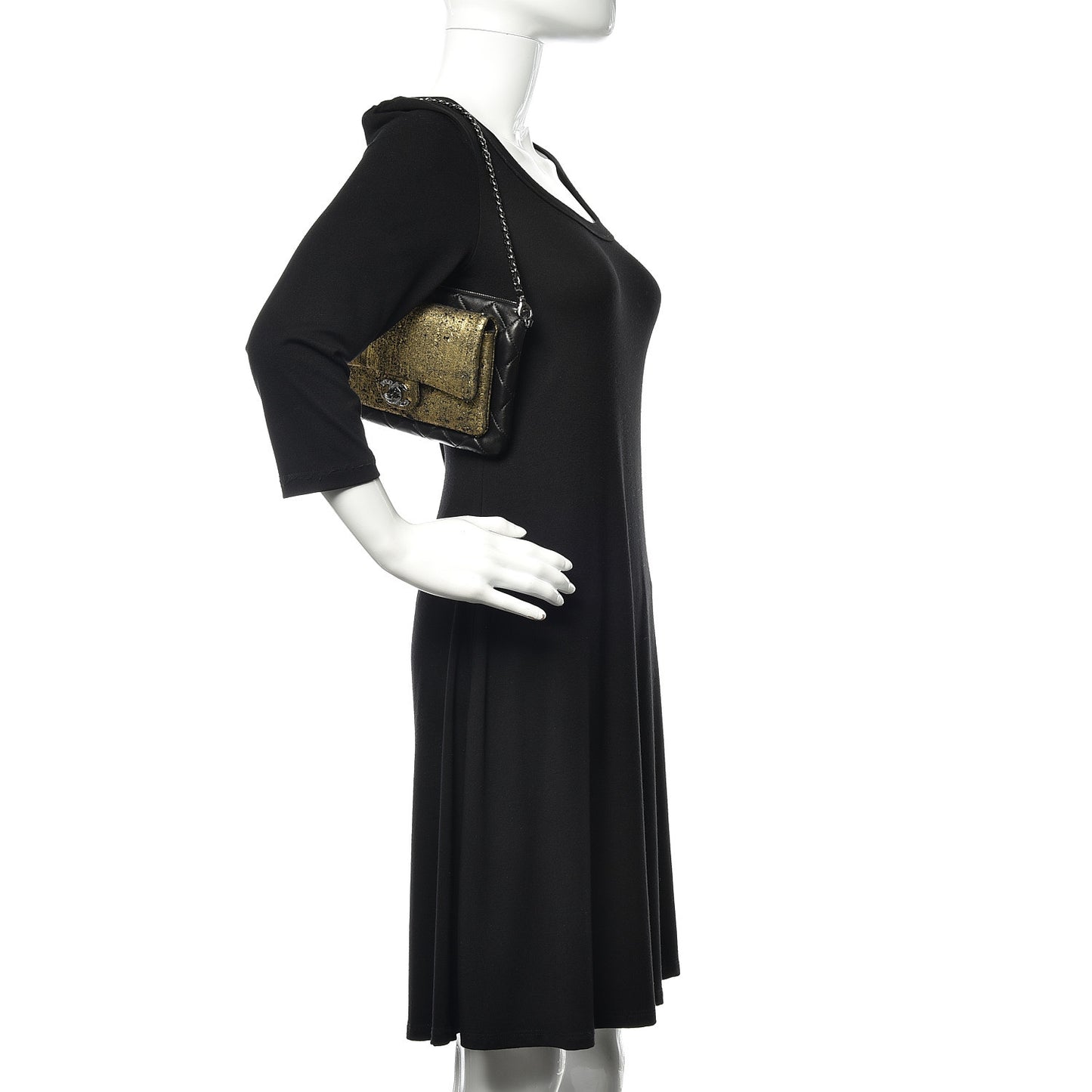 Lambskin Mineral Nights Wristlet Gold Black