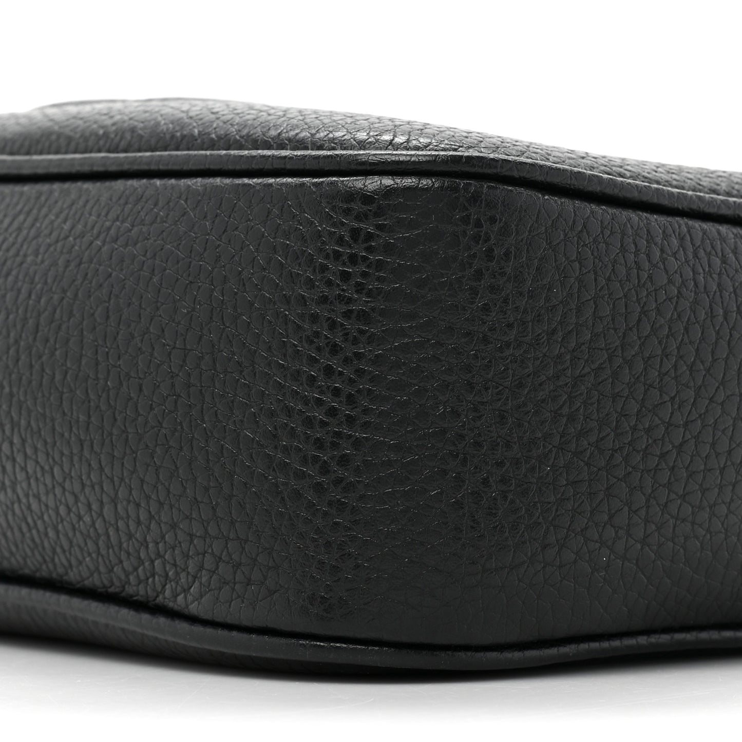 Pebbled Calfskin Small Soho Disco Bag Black
