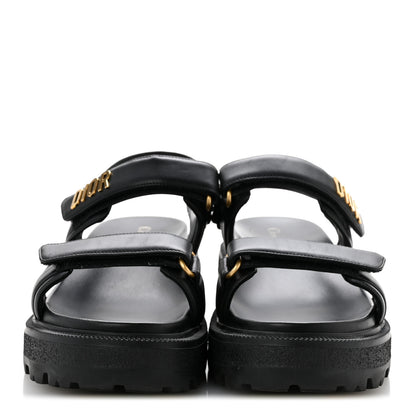 Christian Dior Lambskin Dioract 10mm Sandals 38 Black 3 of 10