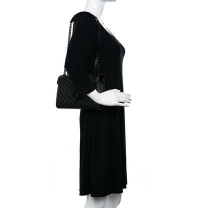 Saint Laurent Grain De Poudre Textured Mixed Matelasse Triquilt Medium Monogram Monochrome Satchel Black 2 of 11