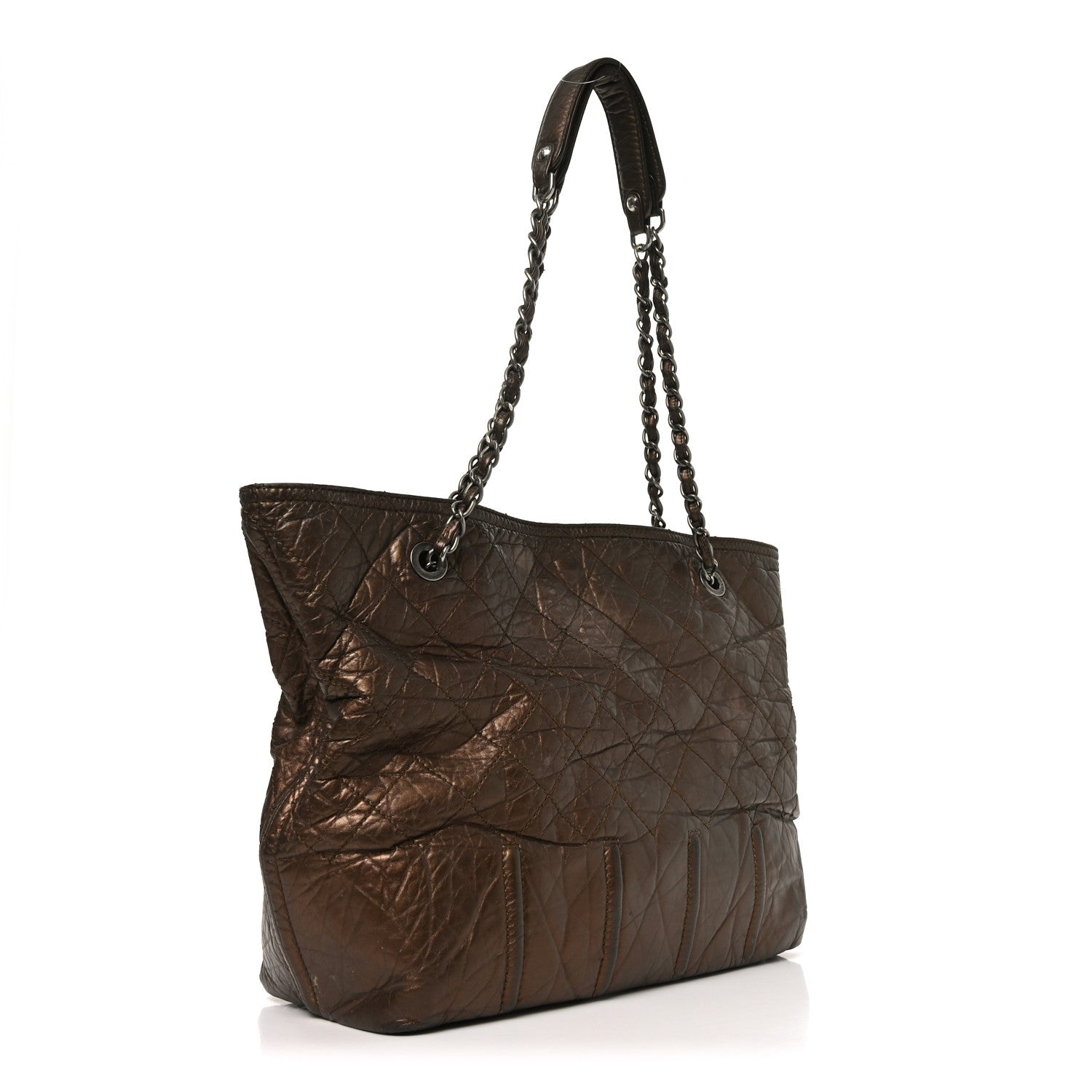 Chanel Metallic Aged Calfskin Large Shopping In Moscow Tote Bronze 3 of 10