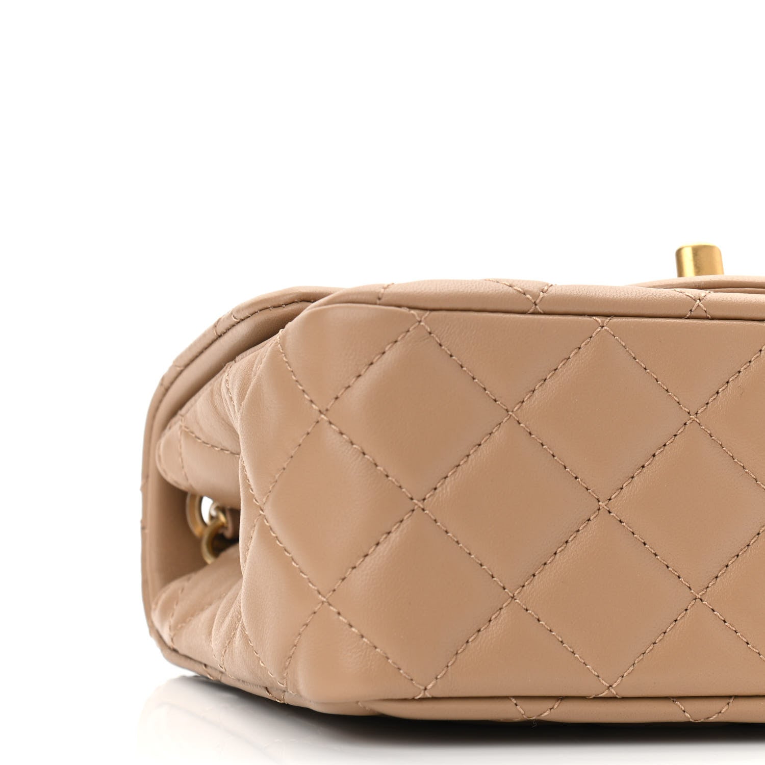 Chanel Lambskin Quilted Mini Pearl Crush Flap Dark Beige 9 of 11