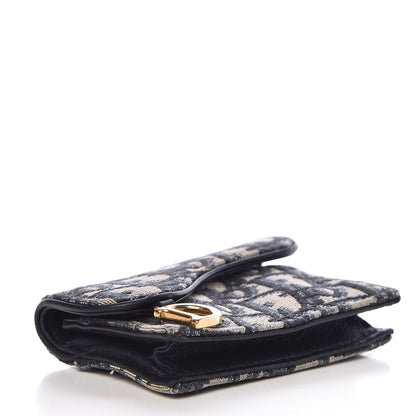 Christian Dior Oblique Saddle Card Holder Blue 4 of 11