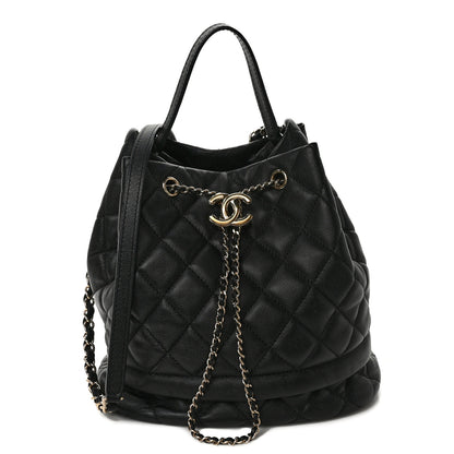 Chanel Caviar Quilted Large Rolled Up Bucket Drawstring Bag Black 1 of 9