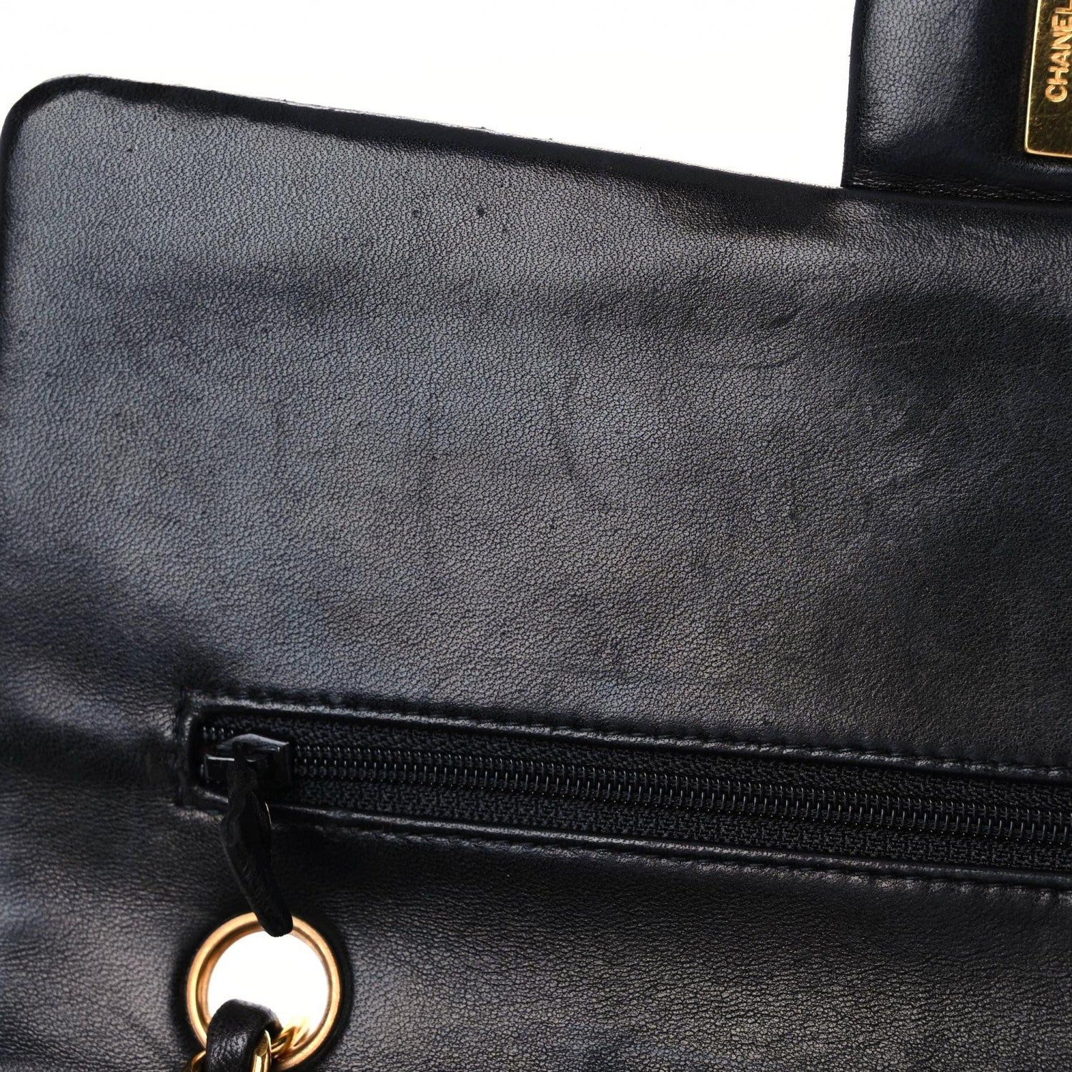 Chanel Lambskin Quilted Medium Double Flap Black 13 of 21