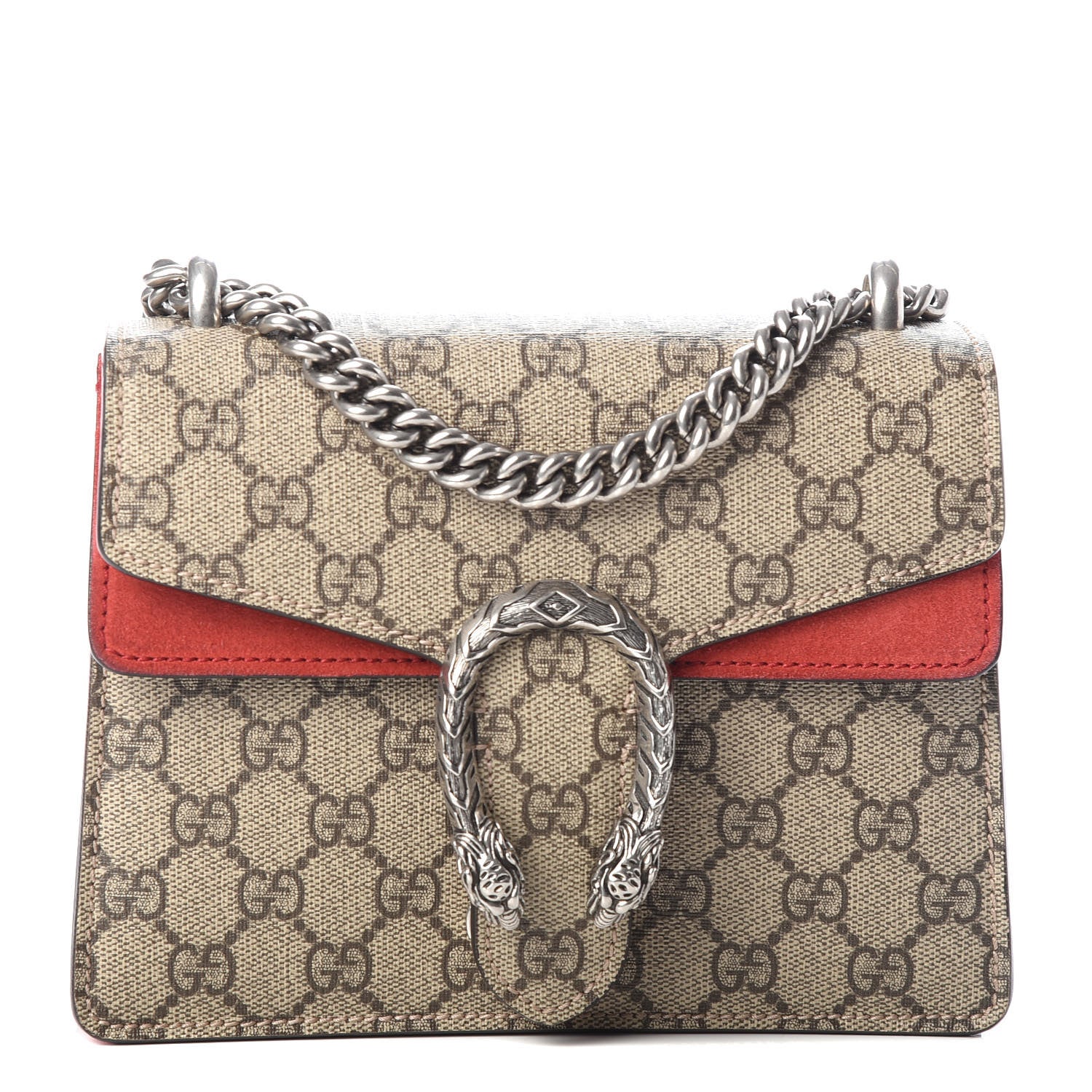 Gucci GG Supreme Monogram Mini Dionysus Shoulder Bag Hibiscus Red 1 of 15