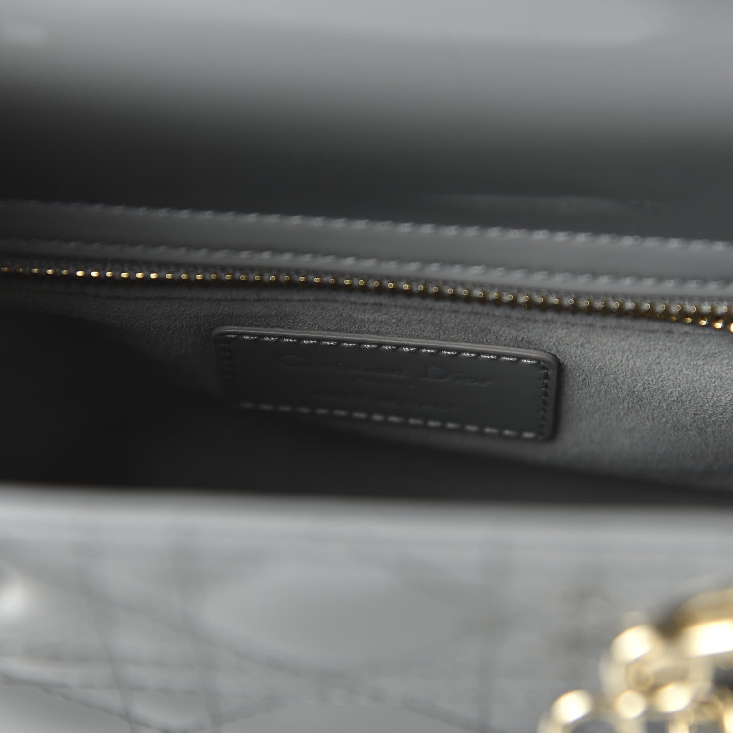Christian Dior Patent Cannage Small Lady Dior Grey 8 of 12