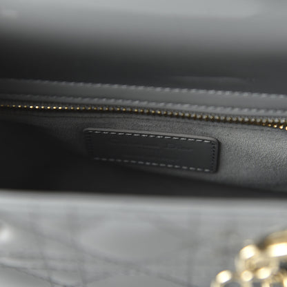 Christian Dior Patent Cannage Small Lady Dior Grey 8 of 12