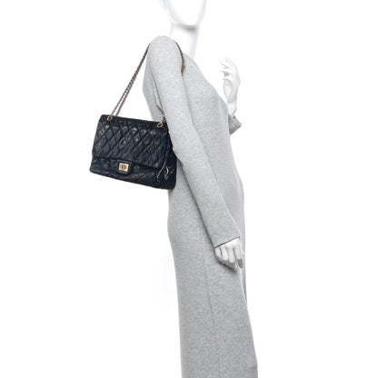 Chanel Distressed Patent Quilted 2.55 Reissue 227 Flap Navy 2 of 13