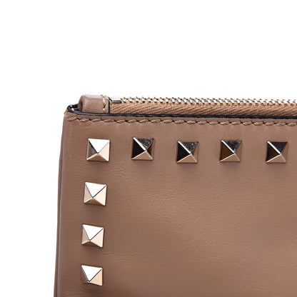 Valentino Garavani Vitello Large Rockstud Zip Wristlet Pouch Poudre 9 of 14