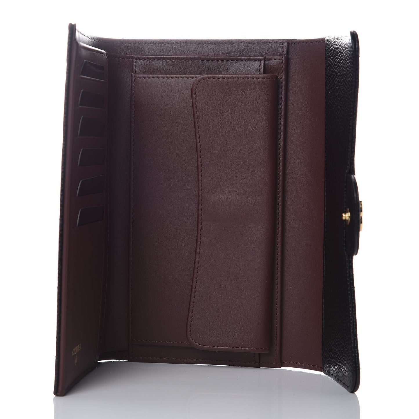 Caviar Quilted Large Flap Wallet Black