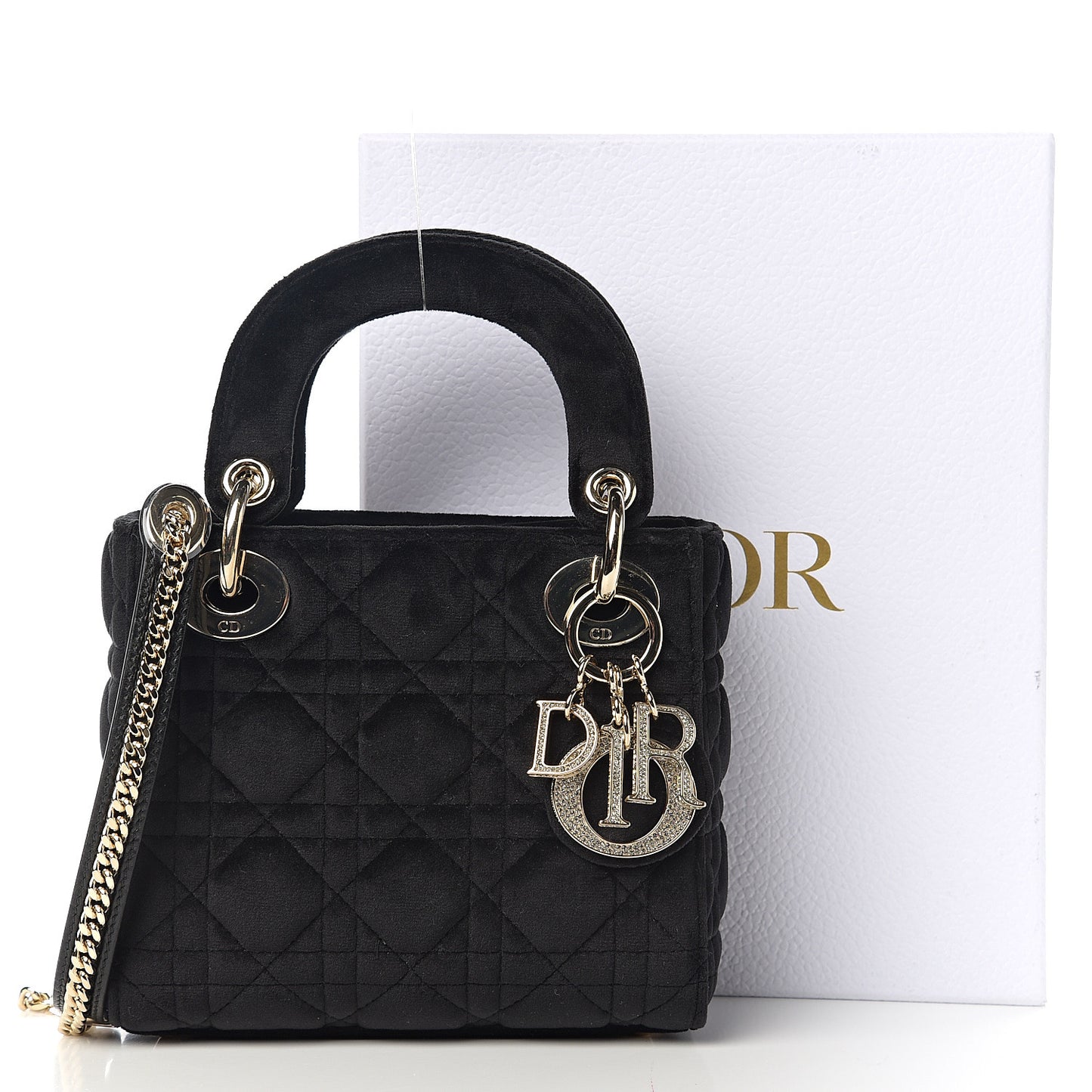 Velvet Mini Lady Dior Black