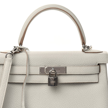 Hermes Taurillon Clemence Kelly Retourne 28 Gris Perle 11 of 12
