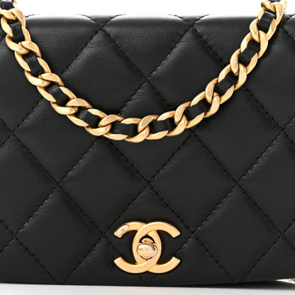 Chanel Calfskin Quilted Coco Mail Clutch With Chain Black 9 of 12