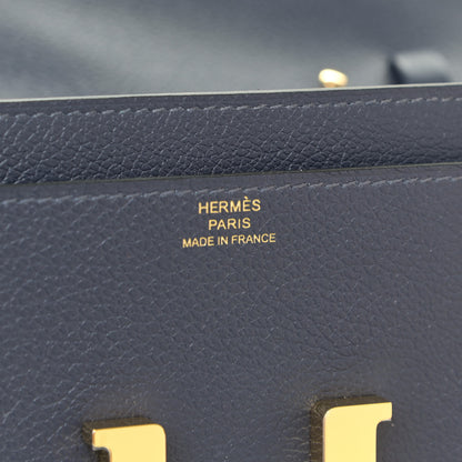 Hermes Evercolor Constance Wallet To Go Bleu Nuit 5 of 9