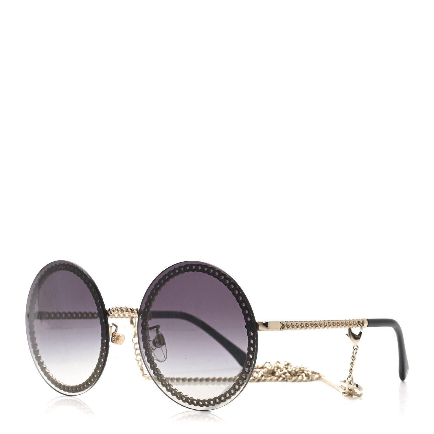 Chanel Round Chain Sunglasses 4245 Gold 1 of 7