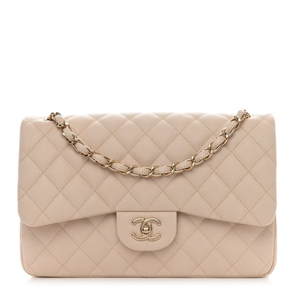 Chanel Caviar Quilted Jumbo Double Flap Light Beige 1 of 11