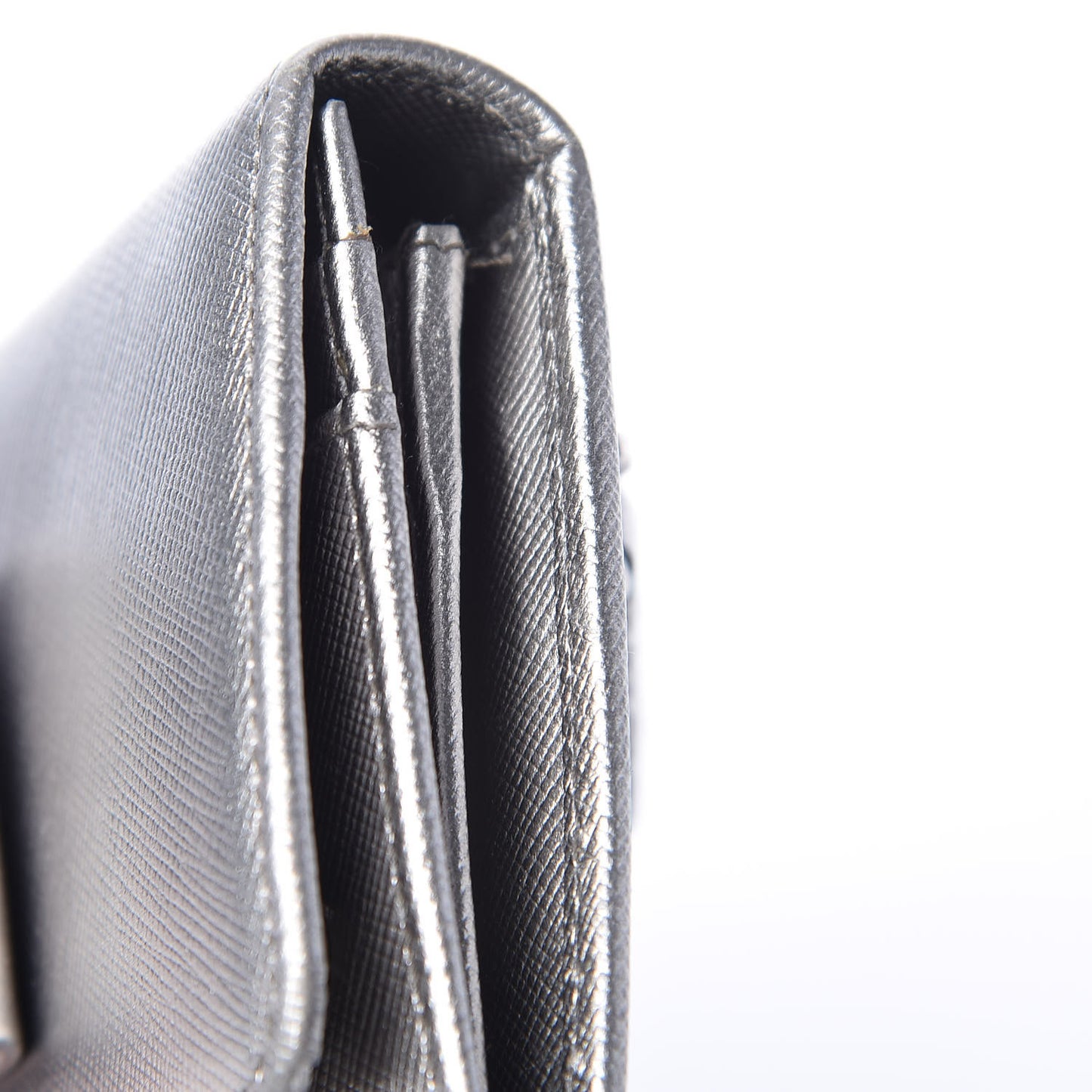 Saffiano Fiocco Bow Continental Wallet Cromo