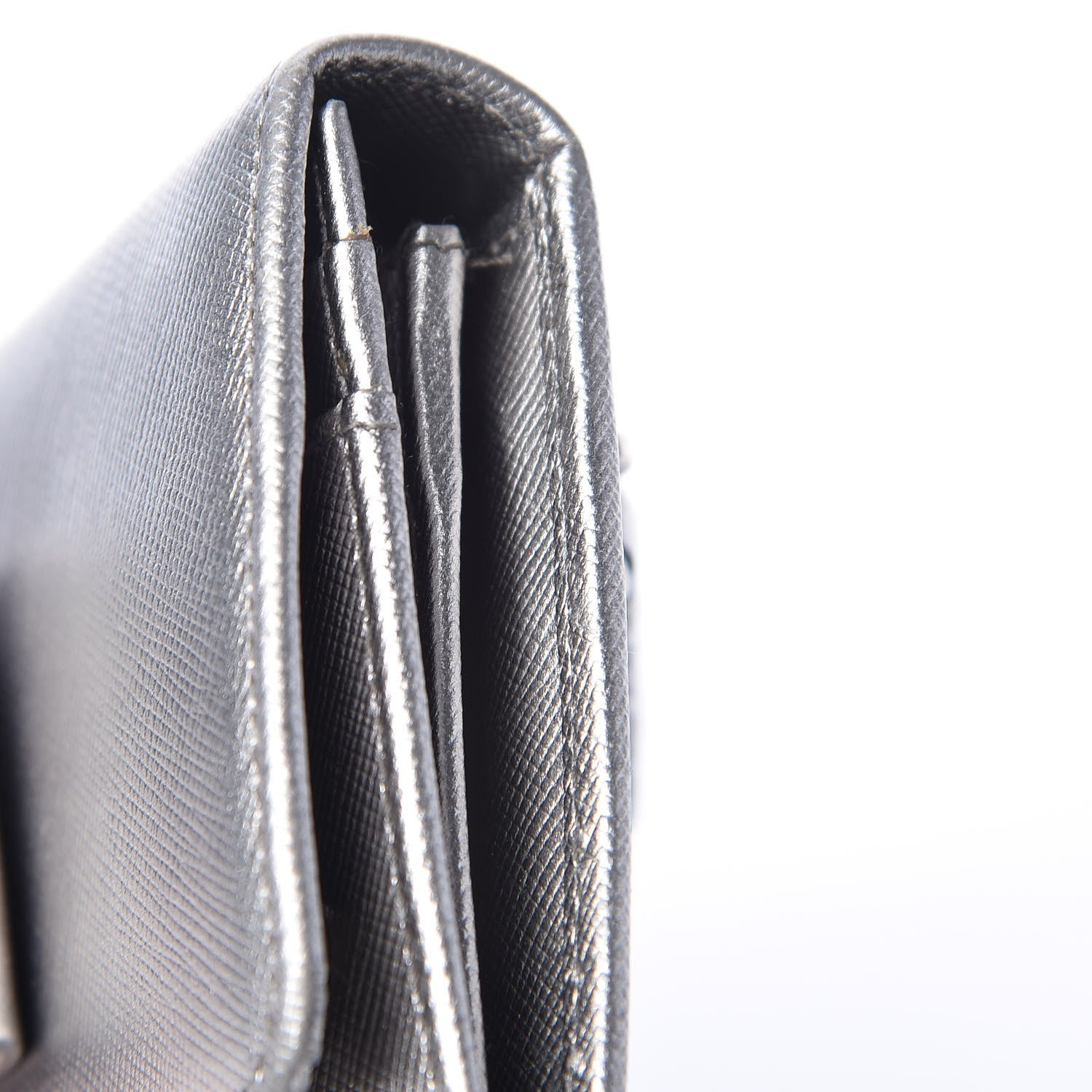 Prada Saffiano Fiocco Bow Continental Wallet Cromo 11 of 13