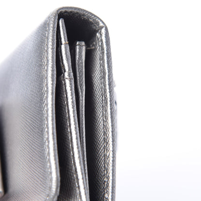 Prada Saffiano Fiocco Bow Continental Wallet Cromo 11 of 13