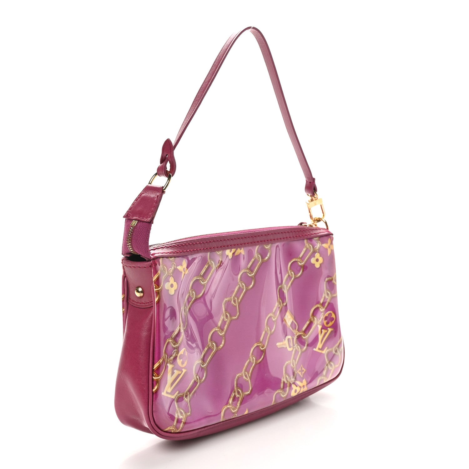 Louis Vuitton Monogram Charms Pochette Accessories Bag Fuchsia 3 of 9