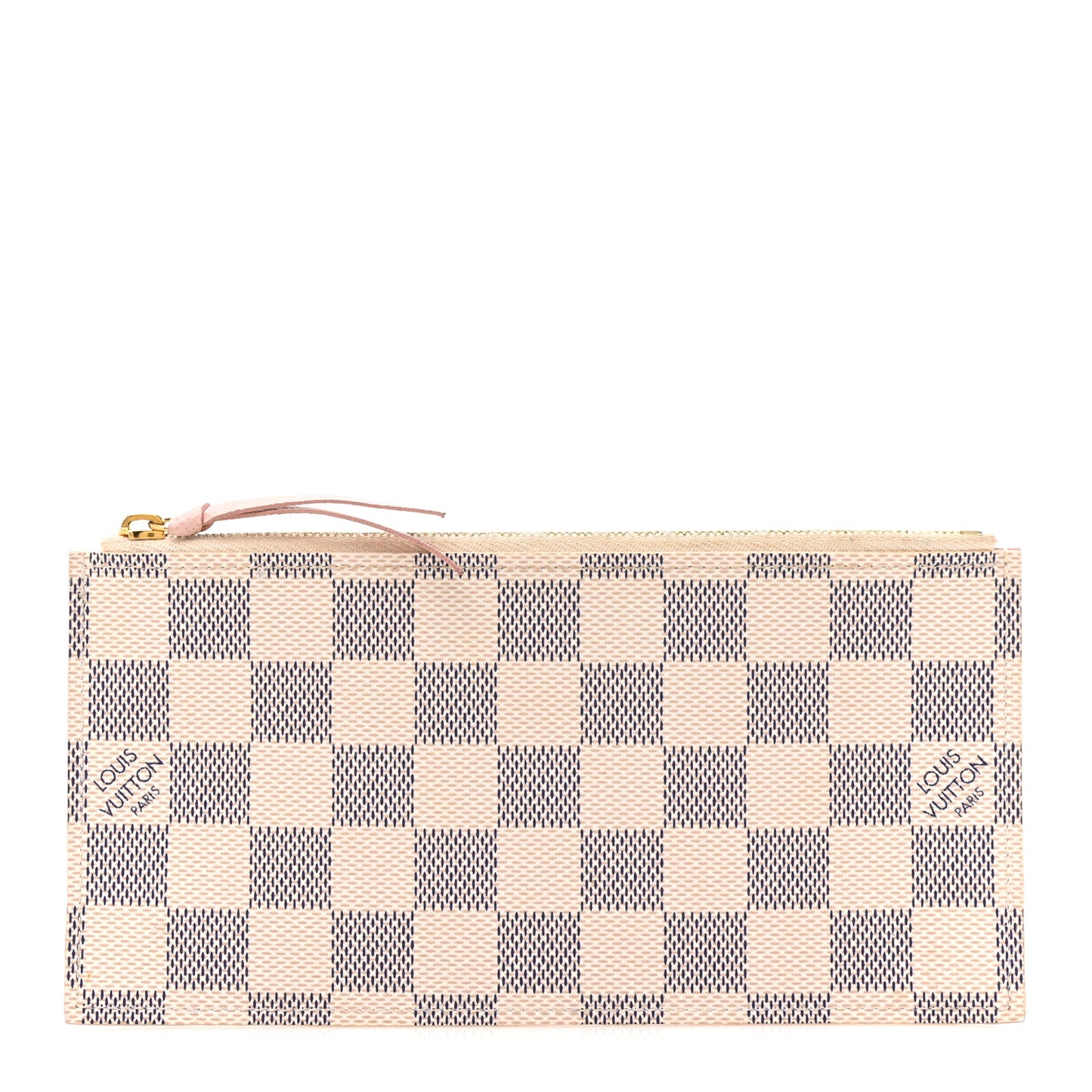 Damier Azur Felicie Chain Wallet Zippered Insert Rose Ballerine