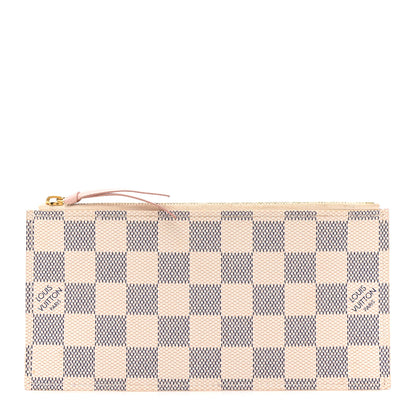 Louis Vuitton Damier Azur Felicie Chain Wallet Zippered Insert Rose Ballerine 1 of 10
